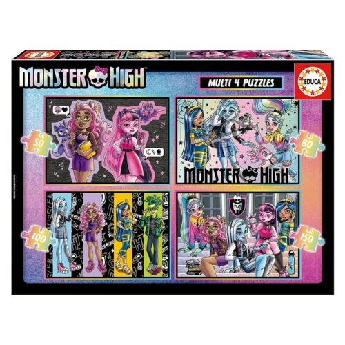 Set de cuatro puzzles infantiles progresivos de 150 piezas Monster High 19706 – A partir de 6 años