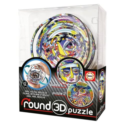 Puzzle 3D Round con doble imagen gira hasta conseguir la imagen perfecta – A partir de 8 años