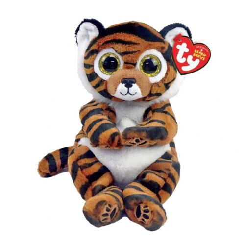 Peluche de tigre Clawdia a rayas con 15 cm de TY Beanie Babies 40546 – A partir de 4 años