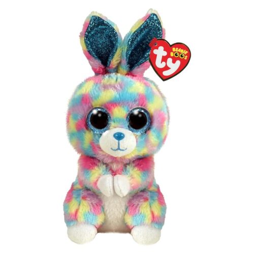Peluche de conejito Hops multicolor con 15cm de TY Beanie Boo 36568 – A partir de 4 años