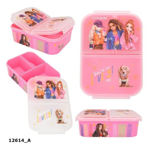 Fiambrera de plástico rosa y blanca Top Model City Girls 12614 Despeche – A partir de 2 años