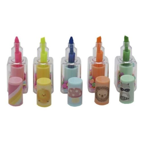 Set de cinco marcadores Kawanimals pintauñas transparente – A partir de 3 años