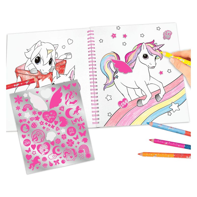 Ylvi libro de colorear con unicornios y lentejuelas Depesche 12492 - Imagen 2