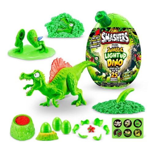 Dino Jurassic color verde mega huevo con luz y 25 sorpresas de Bizak