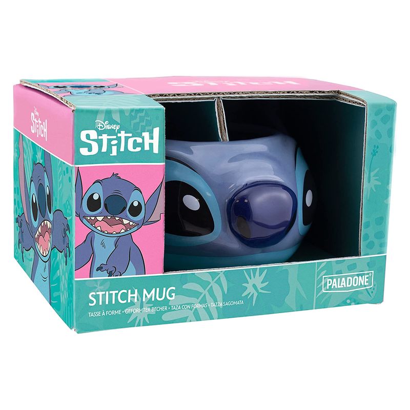 Taza cabeza de Stitch en 3D de Disney 350 ml de cerámica de Paladone - Imagen 2