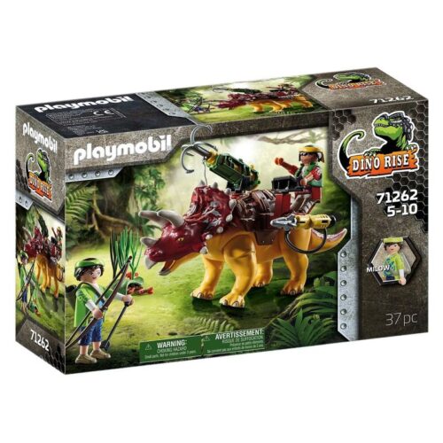 Playmobil Dino Rise 71262 Triceratops con cañón de gancho y armadura