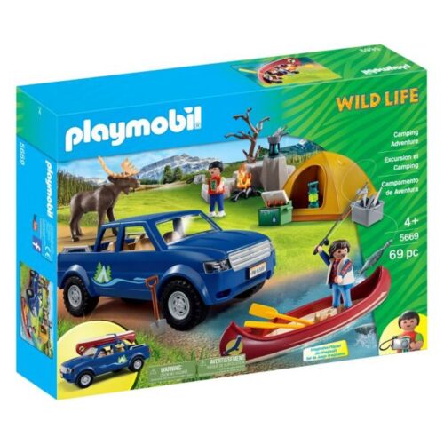 Playmobil Wild Life 5669 Campamento de aventura con coche y lancha