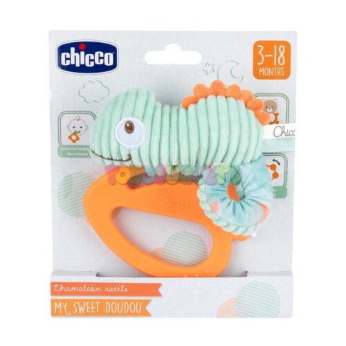 Sonajero de Camaleón color verde con mordedor y tacto suave de Chicco