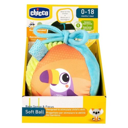 Pelota suave texturas y sonidos para estimular a bebés de Chicco 11565