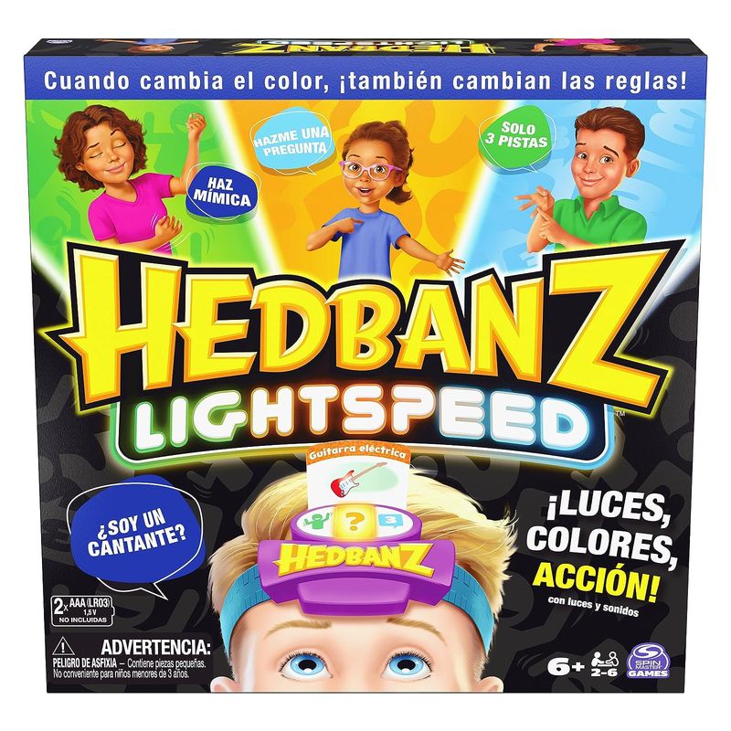 Juego de adivinanzas Hedbanz Lightspeed con lunes y sonido 6068072