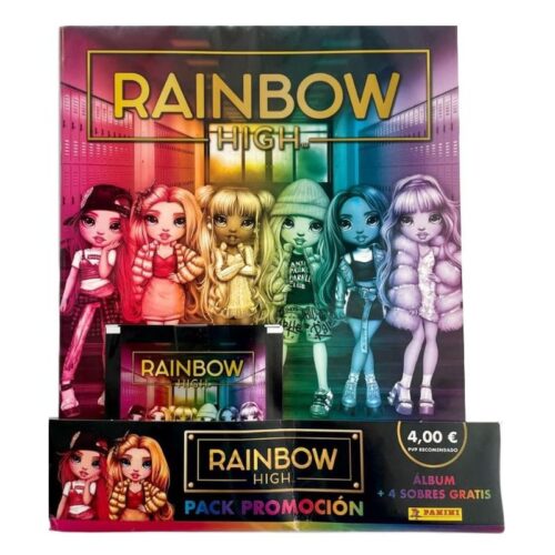 Starter Pack Rainbow High incluye álbum y cuatro sobres Panini