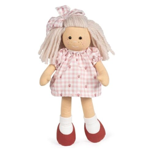 Muñeca de trapo Marta La Nina con su vestido de cuadros 38cm
