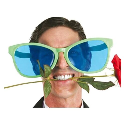 Gafas gigantes verdes con cristales azules para disfraces – Más de 5 años