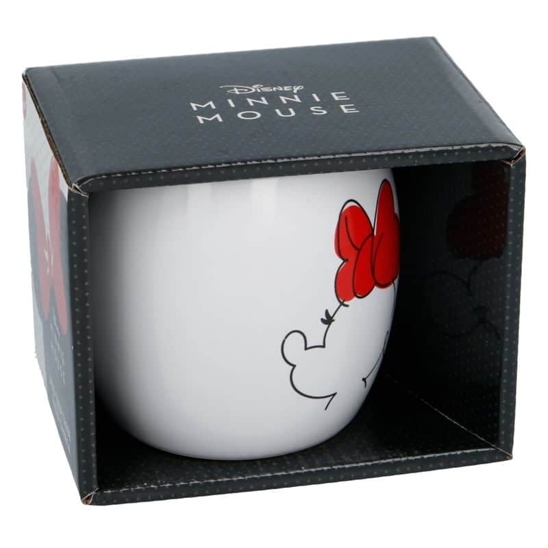 Taza de cerámica blanca para desayuno con ilustración de Minnie 258