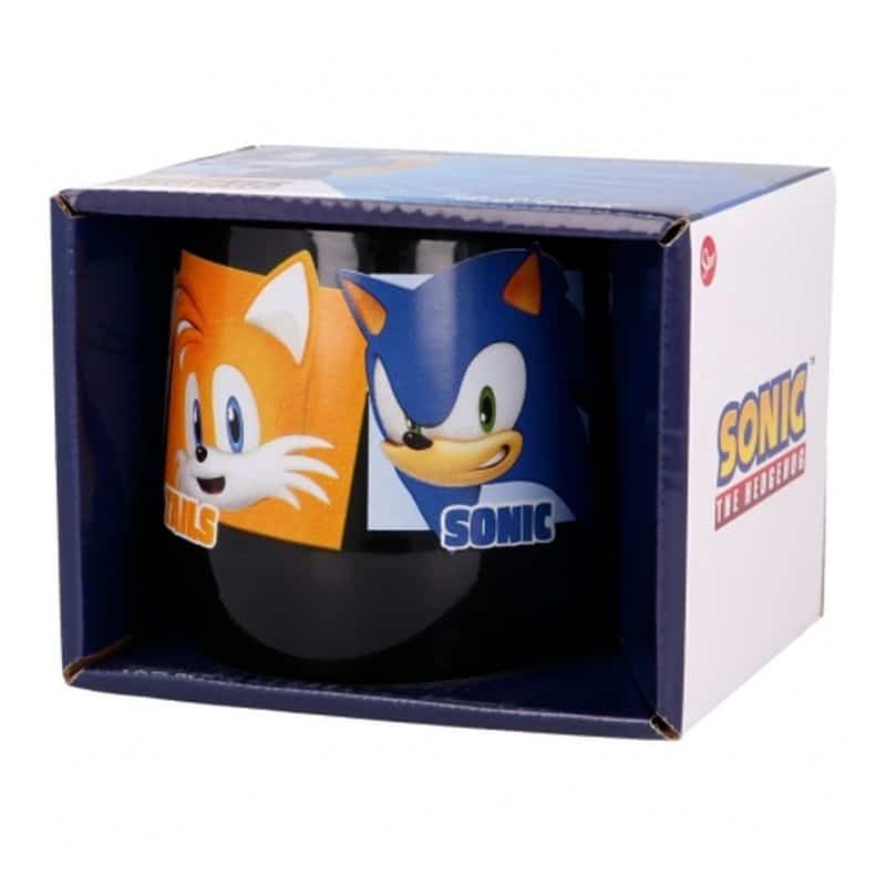 Taza de cerámica para desayuno con imágenes los personajes de Sonic 500