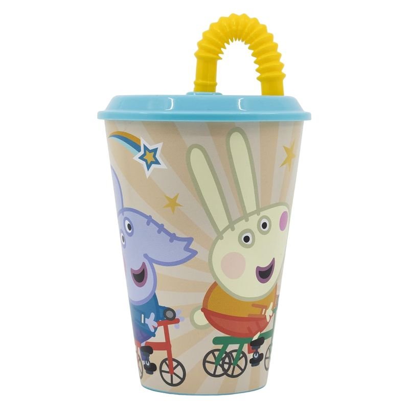 Vaso infantil reutilizable Peppa Pig con tapa y pajita 430ml