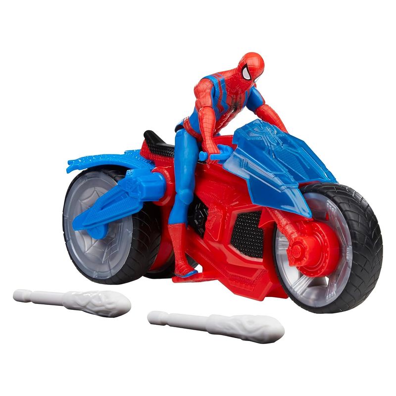 Set figura de Spiderman 10cm y moto arácnida con dos proyectiles - Más de 4 años