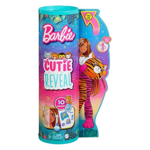 Barbie Cutie Reveal amigos de jungla disfraz de tigre y accesorios HKP99