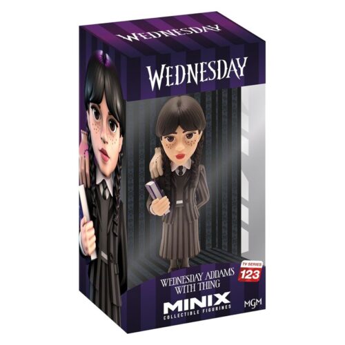 Figura Minix Miercoles Addams con la Cosa serie de Netflix 12cm MN11797