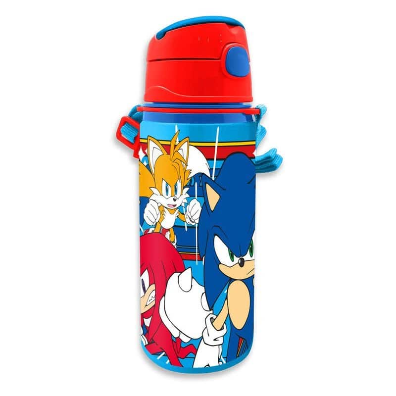 Cantimplora aluminio personajes Sonic The Hedgehog 600ml rojo y azul