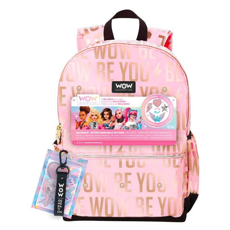 Set mochila más parches WOW Generation 40cm rosa Be You