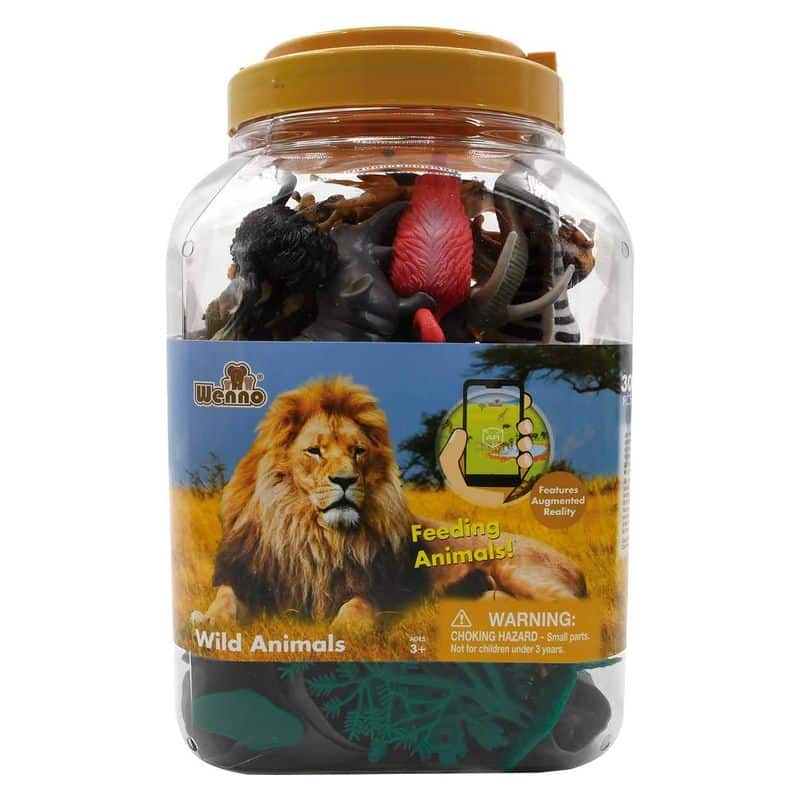 Cubo de juguete con 25 piezas de Animales Salvajes 23-686 - Imagen 2
