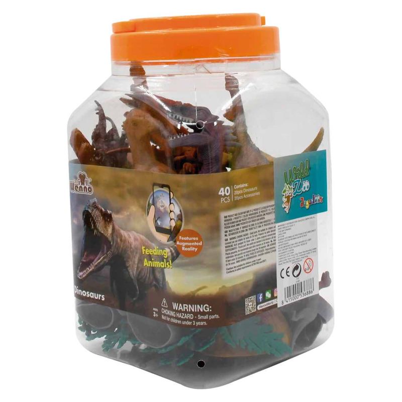 Cubo de juguete con 40 piezas de Dinosaurios 23-688