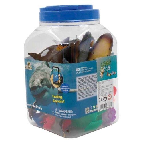 Cubo de juguete con 40 piezas de Animales Marinos 23-689