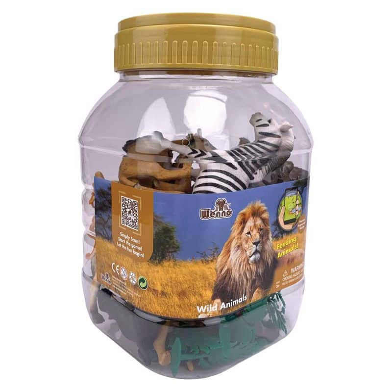 Cubo de juguete grande con 25 piezas de Animales Salvajes 23-690 - Imagen 2