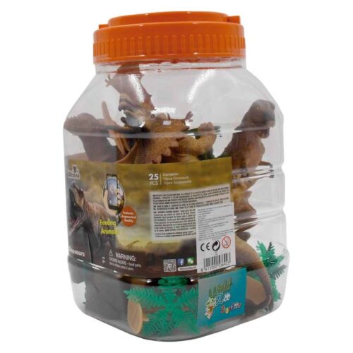 Cubo de juguete grande con 25 piezas de Dinosaurios 23-692