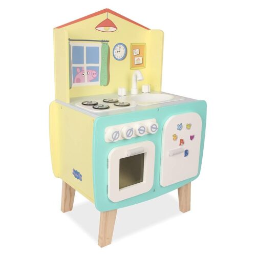 Cocinita de madera en tonos pasteles Peppa Pig Deqube 45x30x70cm – Más de 2 años