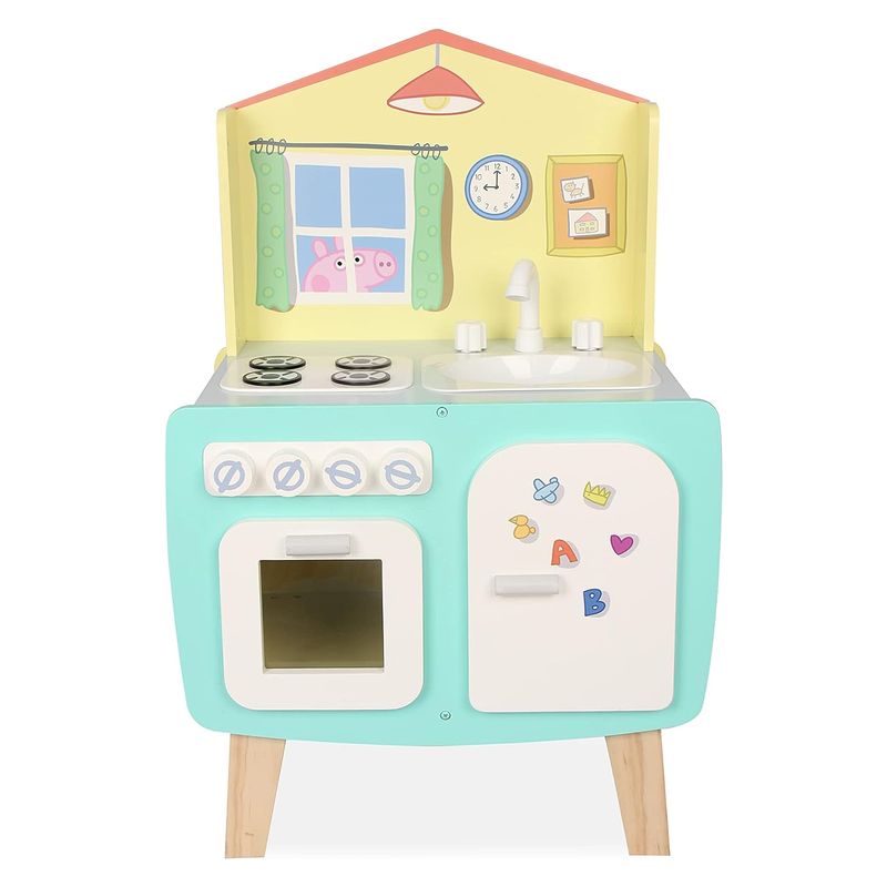 Cocinita de madera en tonos pasteles Peppa Pig Deqube 45x30x70cm - Más de 2 años - Imagen 2