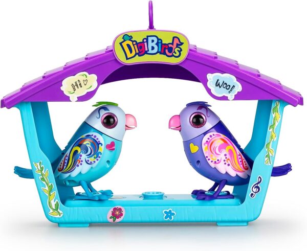 Set de dos pajaritos Digibirds interactivos y su casita Bizak 62008617