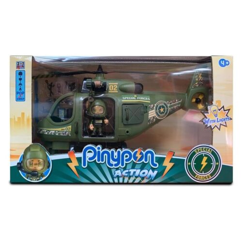 Helicóptero Pinypon Action de las Fuerzas Especiales con polea y luces – Más de 4 años