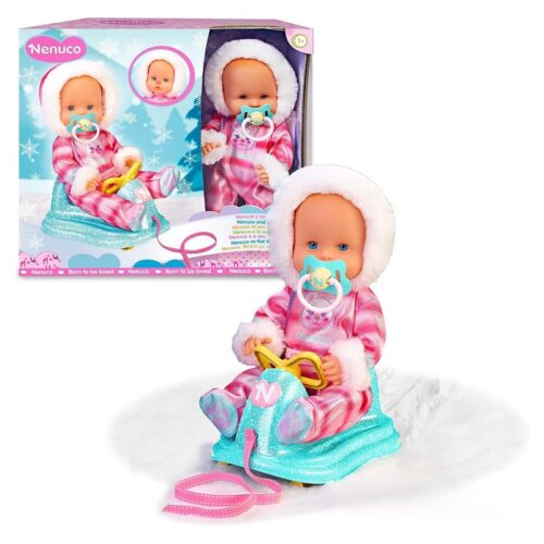 Muñeco Nenunco y su trineo 35cm cuerpo duro y nariz que cambia de color – Más de 2 años