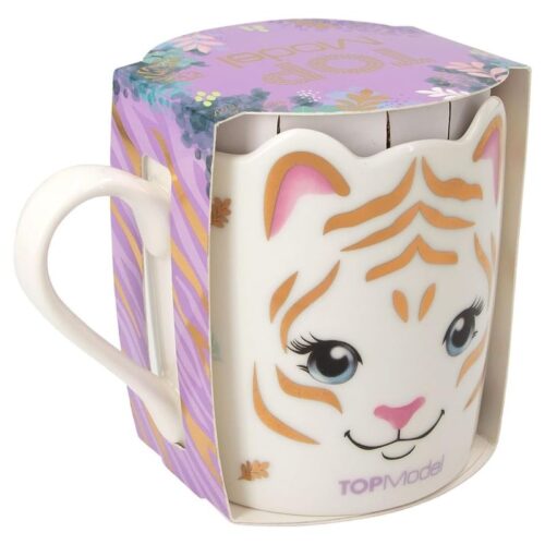 Top Model taza de porcelana con forma de tigra blanco de Despeche 12606 – A partir de 5 años