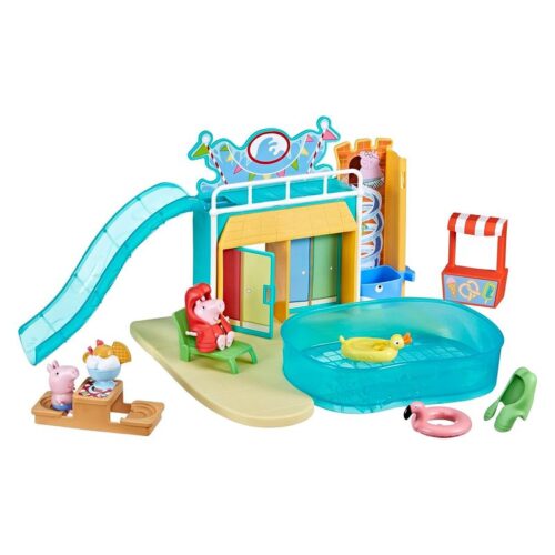 Set Peppa Pig en el parque acuático con 15 piezas y 2 figuras – Más de 3 años