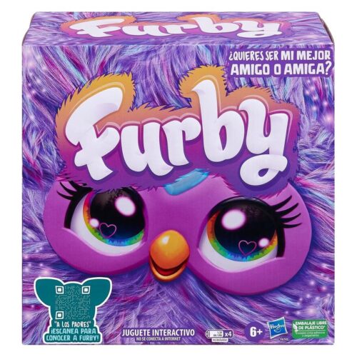 Juguete interactivo Furby lila con accesorios y activación por voz