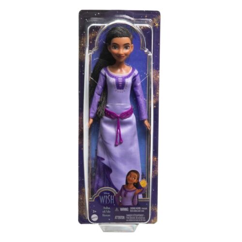 Muñeca princesa Disney Asha película Wish vestido morado 30cm HPX23