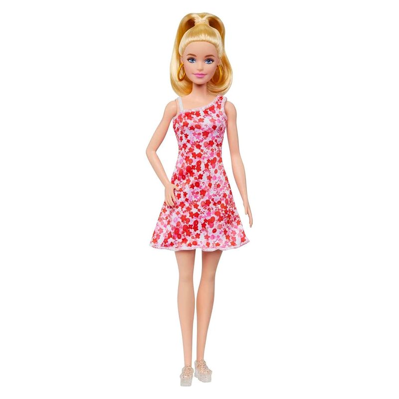 Muñeca Barbie Fashionista con vestido de flores rosas HJT02 Mattel - Más de 3 años