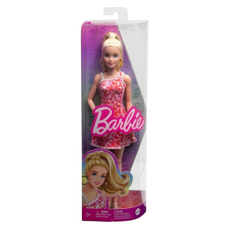 Muñeca Barbie Fashionista con vestido de flores rosas HJT02 Mattel - Más de 3 años - Imagen 3
