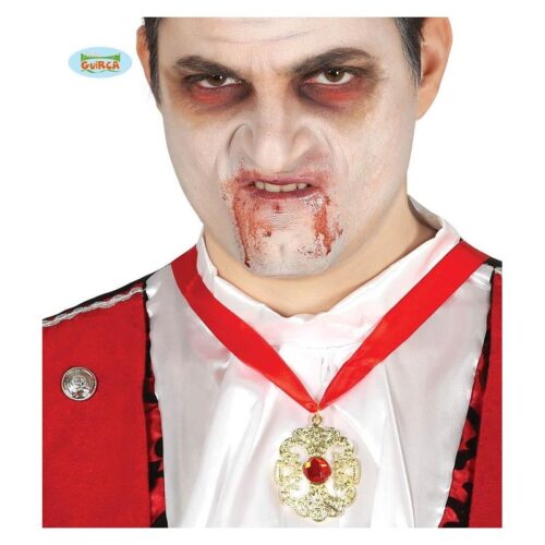Collar de disfraz de Drácula con falso rubi de 6cm – Más de 6 años