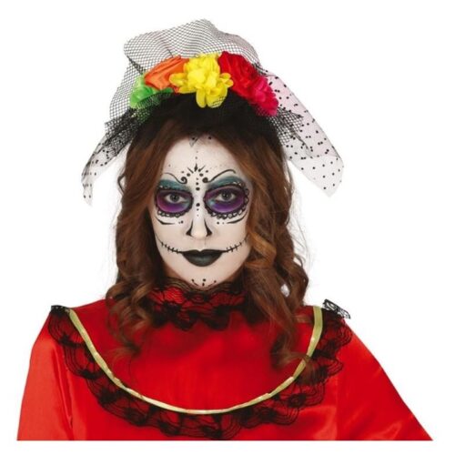 Diadema con flores multicolor para Halloween 26675 GUIRCA – Más de 8 años
