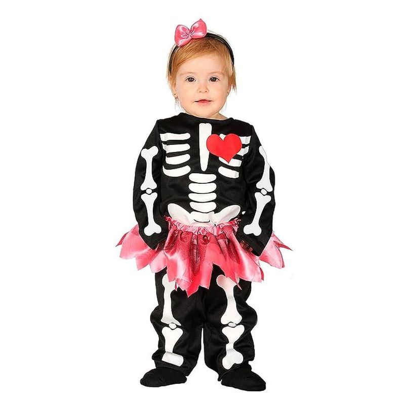Disfraz de bebé esqueleto talla 6-12 meses para Halloween - Más de 1 año