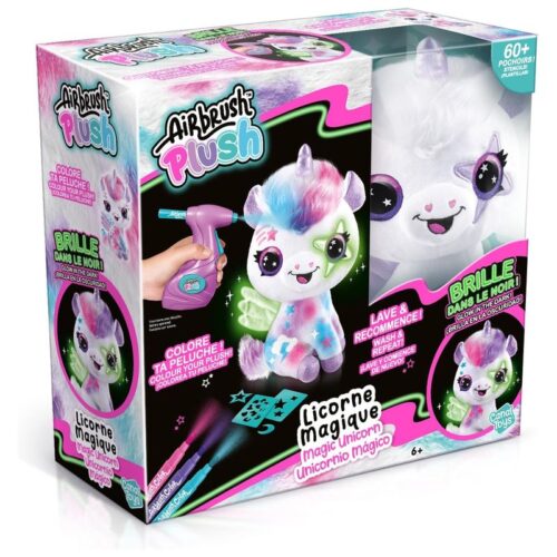 Colorea tu unicornio Airbrush Plush brilla en la oscuridad