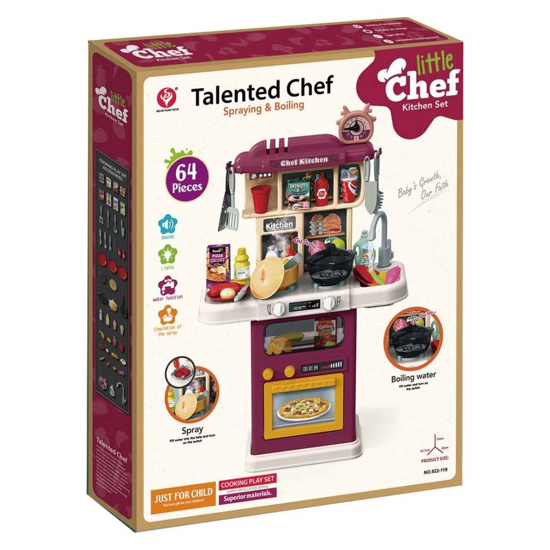 Cocinita infantil granate grande con accesorios 23-708 - Imagen 2