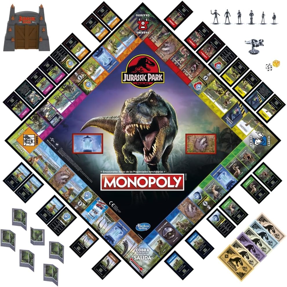Juego de estrategia Monopoly edición Jurassic Park F1662 HASBRO - Imagen 3