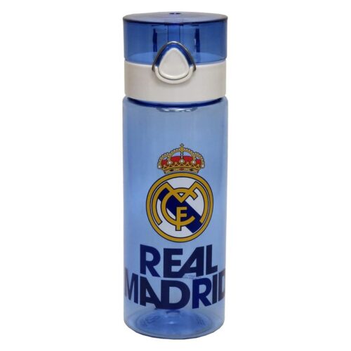 Botella de agua del Real Madrid azul con cierre de seguridad 500ml