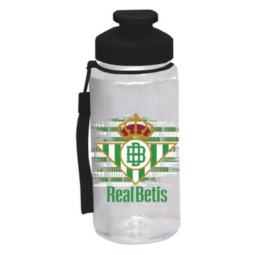Botella transparente traslucida Real Betis Balompié 550ml tapón negro