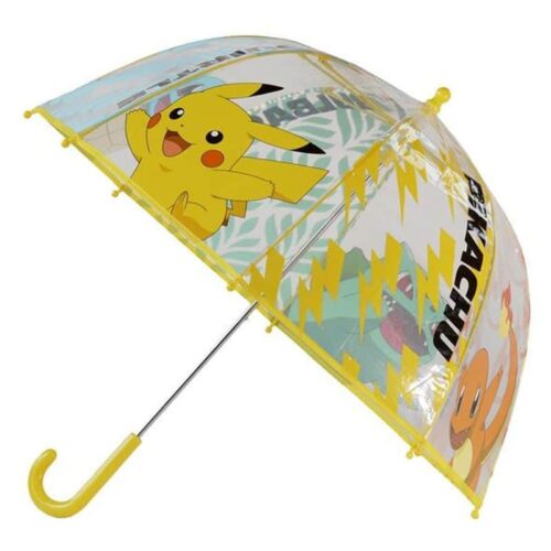 Paraguas manual transparente Pokémon Pikachu y los iniciales de Kanto